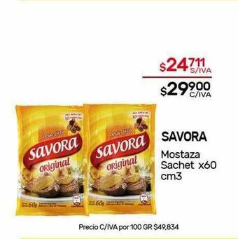 Nini Mayorista Savora Mostaza Sachet oferta