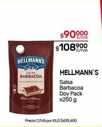 Nini Mayorista Hellmann's Salsa Barbacoa Doy Pack oferta