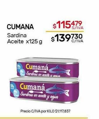 Nini Mayorista Cumana Sardina Aceite oferta