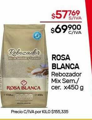 Nini Mayorista Rosa Blanca Rebozador Mix Sem.- Cer. oferta