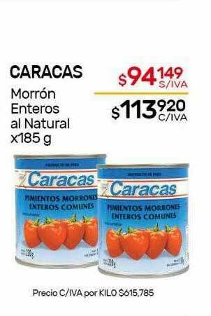 Nini Mayorista Caracas Morrón Enteros Al Natural oferta
