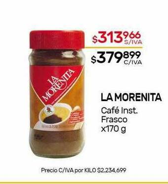 Nini Mayorista La Morenita Café Inst Frasco oferta