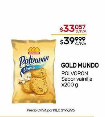 Nini Mayorista Gold Mundo Polvoron Sabor Vainilla oferta