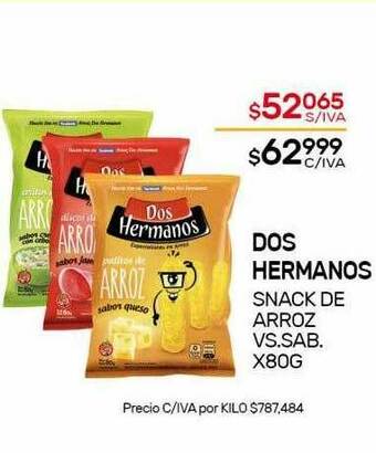 Nini Mayorista Dos Hermanos Snack De Arroz oferta