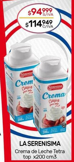Nini Mayorista La Serenisima Crema De Leche Tetra Top oferta