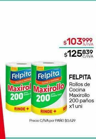 Nini Mayorista Felpita Rollos De Cocina Maxirollo 200 Paños oferta