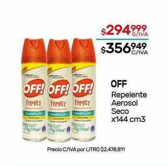 Nini Mayorista Off Repelente Aerosol Seco oferta