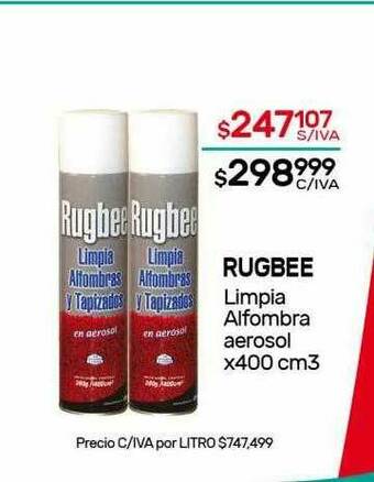 Nini Mayorista Rugbee Limpia Alfombra Aerosol oferta