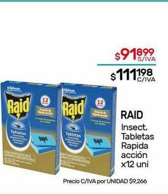 Nini Mayorista Raid Insect Tabletas Rapida Acción oferta