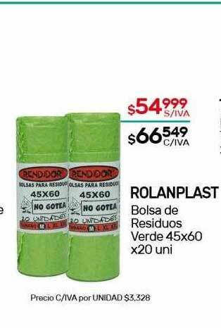 Nini Mayorista Rolanplast Bolsa De Residuos Verde oferta