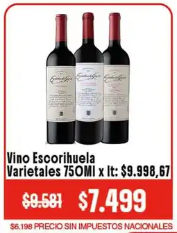 Makro Escorihuela vino varietales oferta