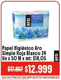 Makro Aro papel higiénico simple hoja blanco oferta