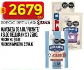 Hellmann's mayonesa de ajo/picante asado