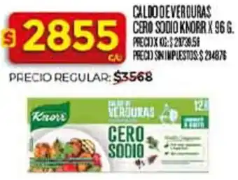 Knorr caldo deverduras cero sodio