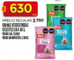 Supermercados DIA Dia granas verdes/rosas celestes oferta