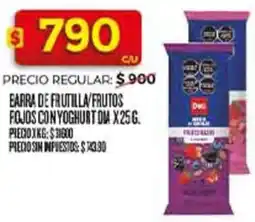 Supermercados DIA Dia earra de frutilla/frutos fojos con yoghurt oferta