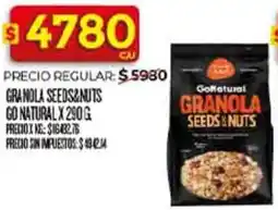 Supermercados DIA Granola seeds&nuts go natural oferta