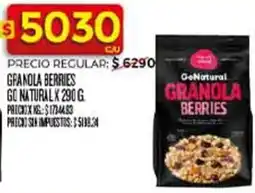 Supermercados DIA Granola berries go natural oferta