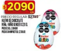 Supermercados DIA Kinder huevo de chocolate niña/ niño oferta