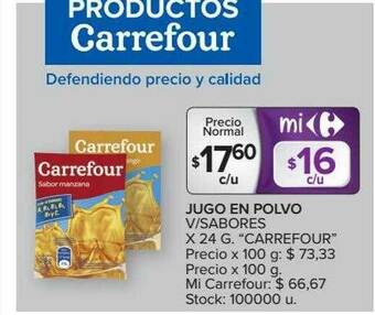 Carrefour Market Jugo En Polvo V Sabores oferta
