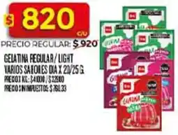 Supermercados DIA Dia gelatina fegular/light varios safores oferta