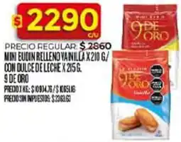 Supermercados DIA 9 de oro mini eucin relleno vainilla oferta