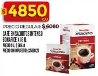 Supermercados DIA Bonafide café en saquitos intenso oferta