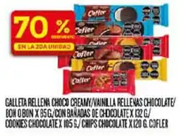 Supermercados DIA Cofler galleta rellena choco creamy/vainilla rellenas chocolate/ bon obon oferta
