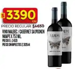 Supermercados DIA Nampe vino nalbec/cabernet sauvignon oferta