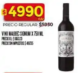 Supermercados DIA Signum vino malbec oferta