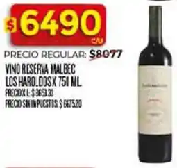 Supermercados DIA Los hard.dos vino reserva malbec oferta