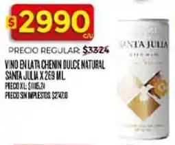 Supermercados DIA Santa julia vino en lata chenin dulce natural oferta