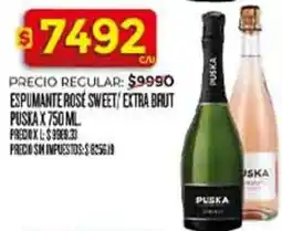 Supermercados DIA Puska espumante rosé sweet/extra brut oferta