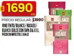 Supermercados DIA Dia vino tinto/blanco/rosado/ blanco dulce con tapa oferta