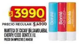Supermercados DIA Bonté manteca de cacao balsamolabial cherry/coco oferta