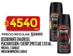 Supermercados DIA Axe desodorante en aerosol peach infusion/cherry spritz oferta