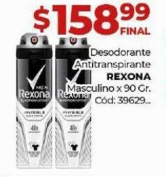 Diarco Desodorante Antitranspirante Rexona Masculino x 90 gr. oferta