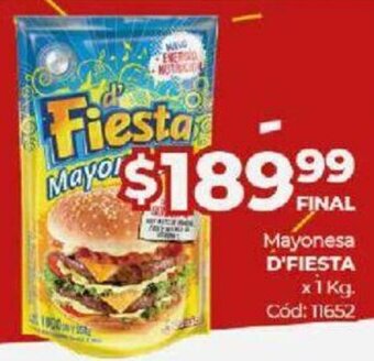 Diarco Mayonesa D'Fiesta x 1 Kg. oferta