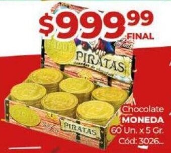 Diarco Chocolate Moneda 60 Un, x 5 gr. oferta
