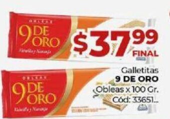 Diarco Galletitas 9 de Oro Obleas x 100 gr. oferta