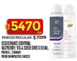 Supermercados DIA Dove desodorante corporal raspberry/fig&suede oferta