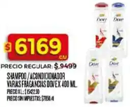 Supermercados DIA Dove shampoo/acondicionador varias fragancias oferta