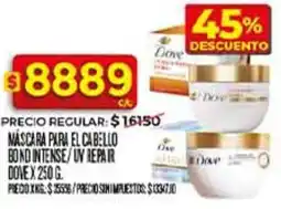 Supermercados DIA Dove máscara para el cabello bond intense/uv repair oferta