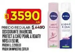 Supermercados DIA Nivea desodorante en aerosol protect&cafe/pearl & beauty oferta