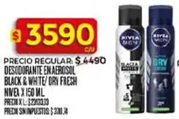 Supermercados DIA Nivea desodorante en aerosol black&white/dry fresh oferta