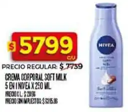 Supermercados DIA Nivea crema corporal soft milk 5 en 1 oferta