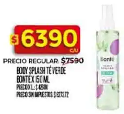 Supermercados DIA Bonté body splash té verde oferta