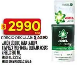 Supermercados DIA Ariel jabón liquido para la ropa limpieza profunda/quita manchas oferta