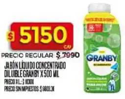 Supermercados DIA Granby jabón líquido concentrado diluible oferta