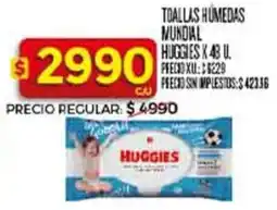 Supermercados DIA Huggies toallas húmedas mundial oferta